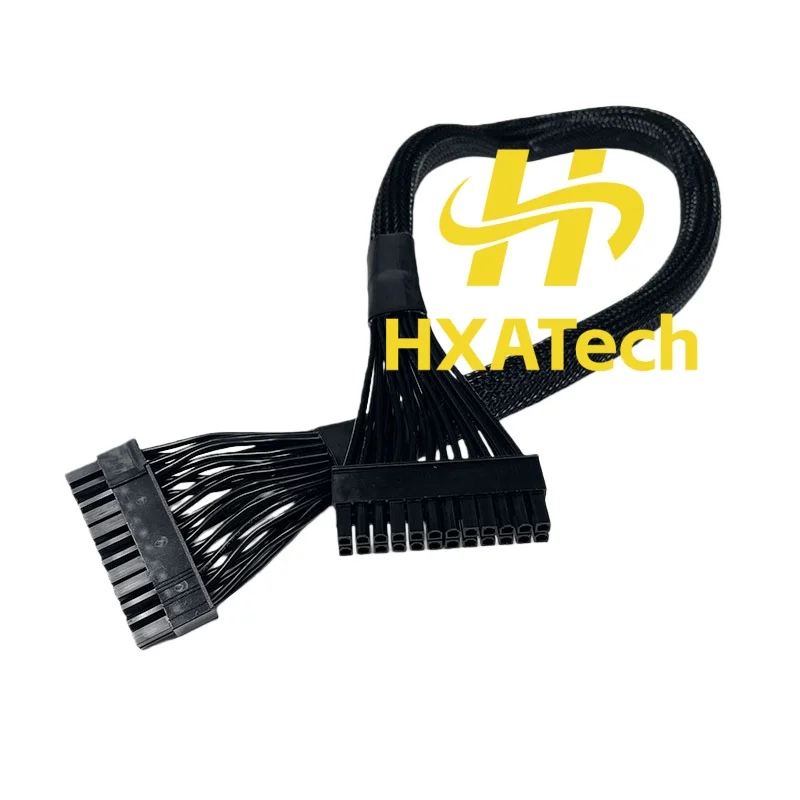 HXATech- 24Pin Mainboard ATX 24Pin to 20+4 Pin Sleeved Power Supply Cable for FSP SFX MS450 MS600 MS750 SFX PSU Modular