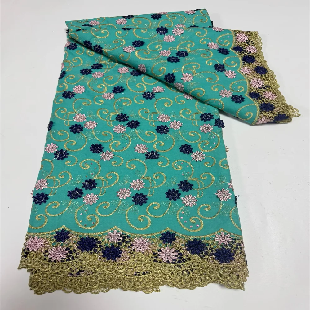 

Nigerian Swiss Voile Lace Fabric with 3D Flower Applique And Stones Super Quality African Wedding Dress Lace 2026