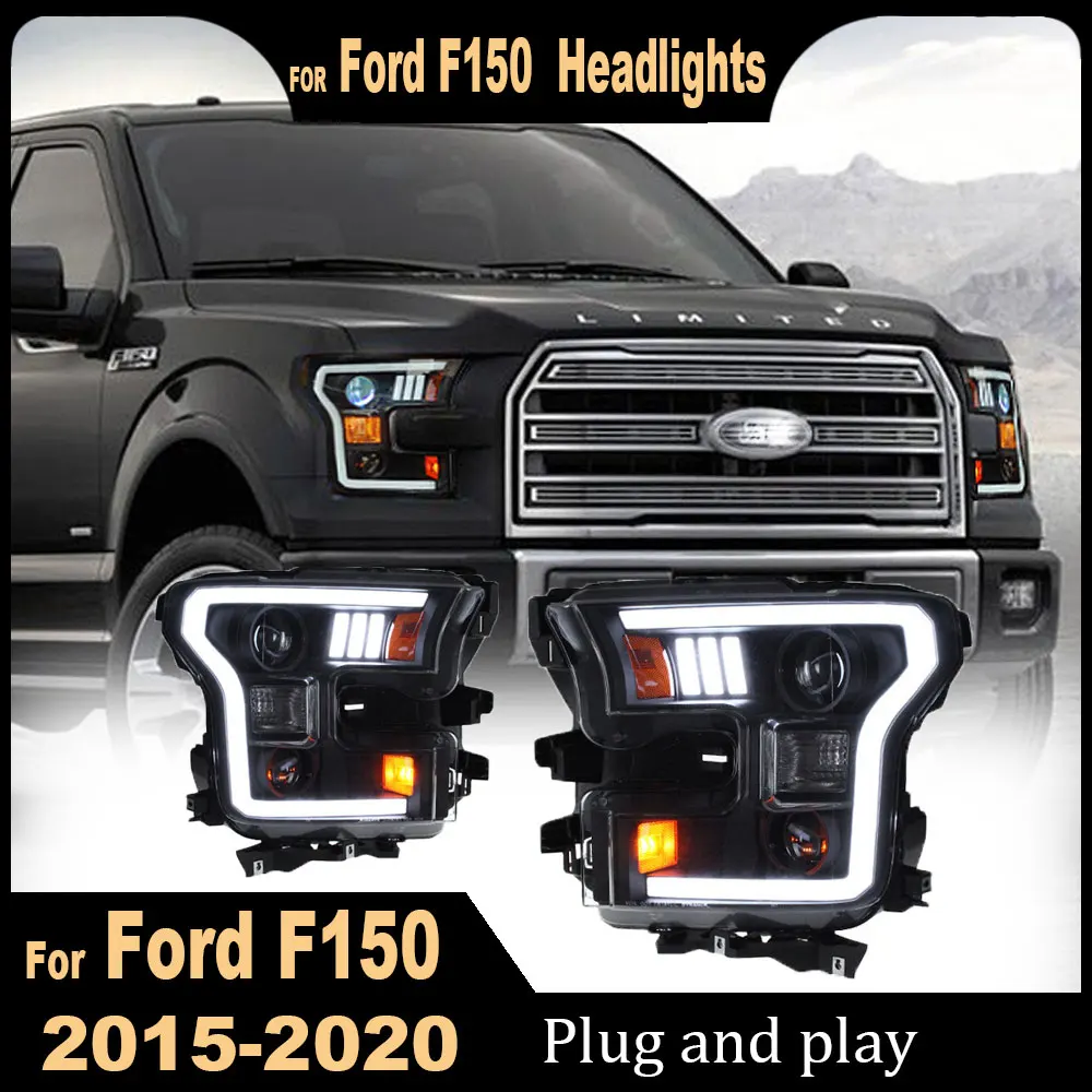

Car Full LED Headlights For Ford F150 2015-2020 DRL Raptor Front Lamp LED Head Lights Assembly Car Headlight Assembly Projector