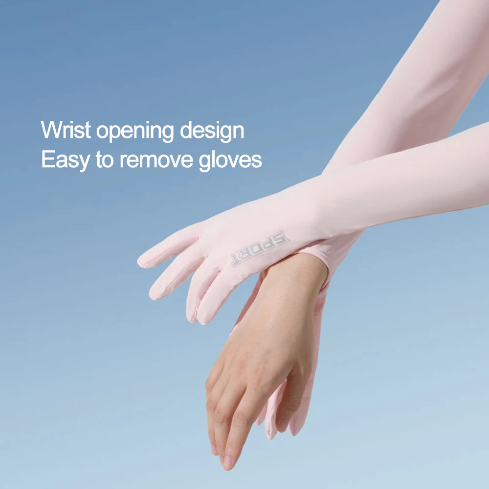 滑り止めの夏の太陽保護手袋,通気性,長いUV保護,長袖