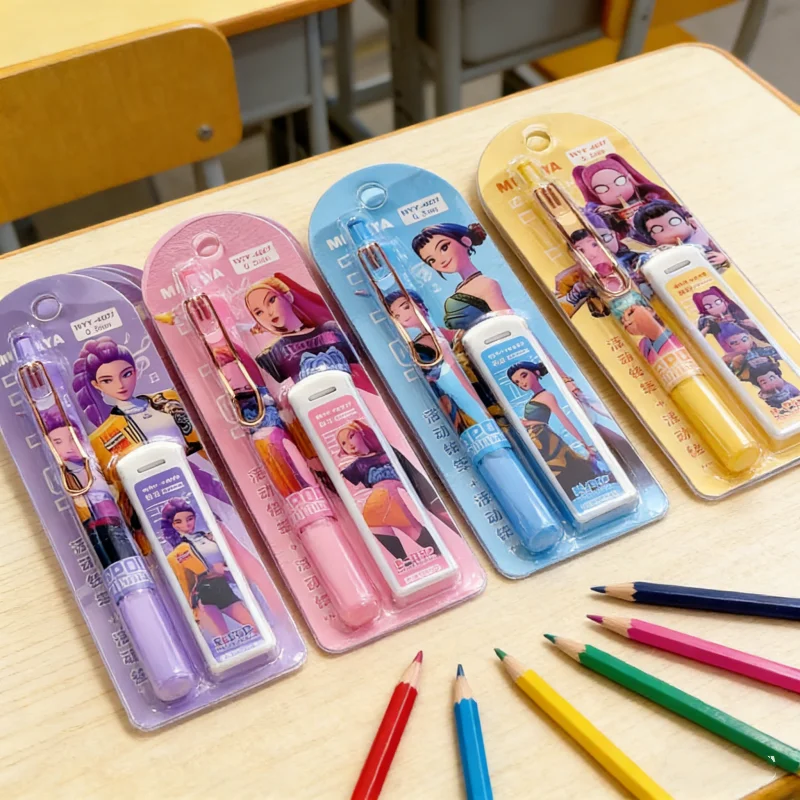 مجموعة أقلام رصاص ميكانيكية من Kpop Demon مقاس 0.5 مم، أقلام رصاص أوتوماتيكية كرتونية لطيفة، مستلزمات مكتبية مدرسية، محطة هدايا للأطفال