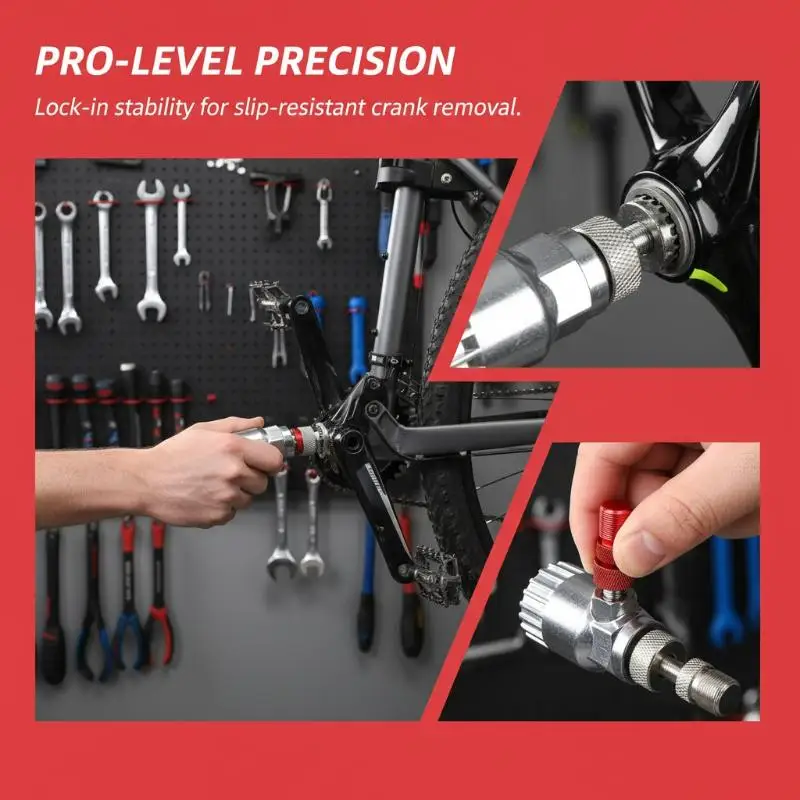 Bicycle Bottom Bracket Tool Kit 1 2Pcs Anti Drop Device Crank Puller Remover for Home Garage Bike Repair Maintenance