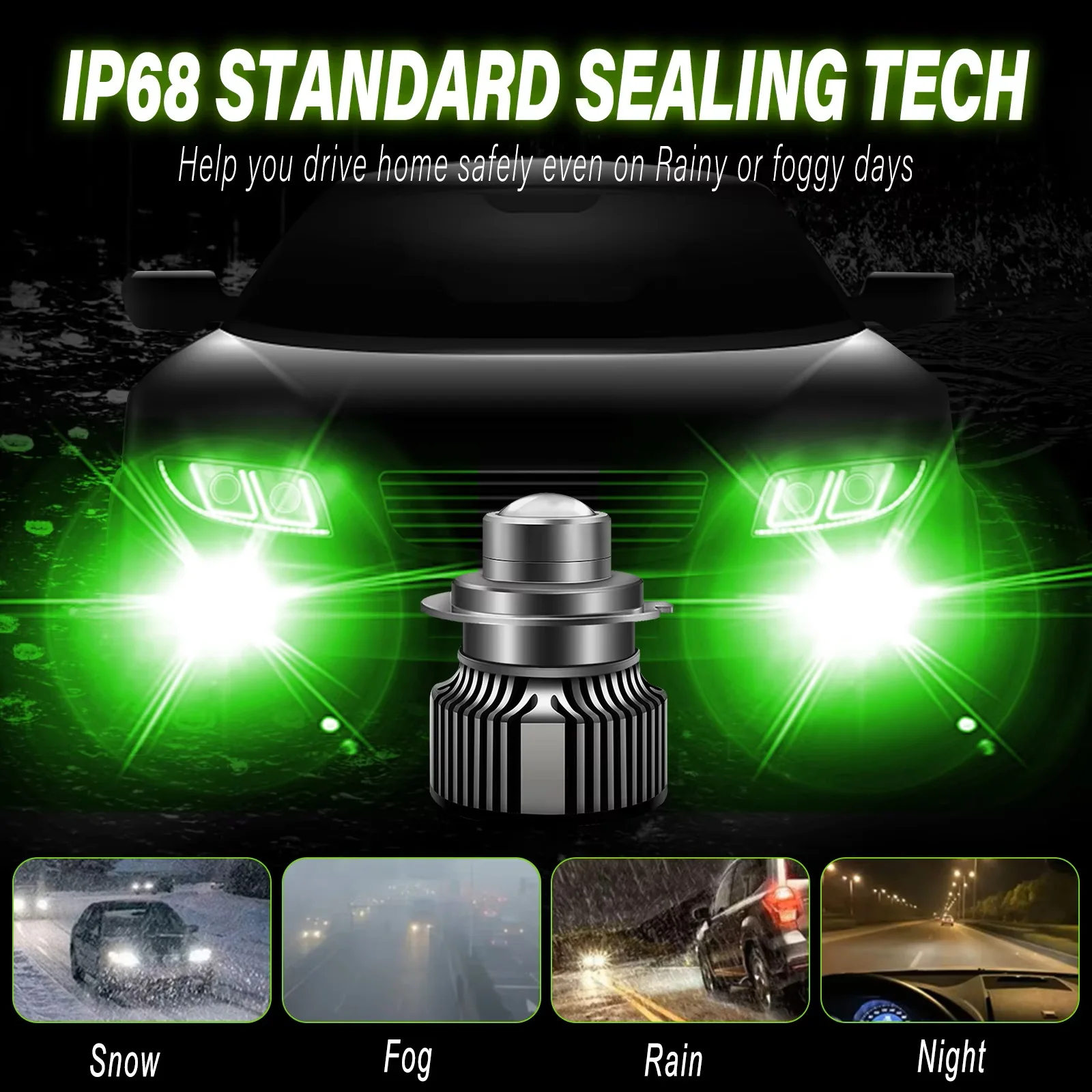 

2Pcs Led H7 H4 Projector headlights Lens 1:1 Wireless H11 H8 H9 Led Projector 9005 9006 HB3 Car Headlight Mini Lens Fog Light
