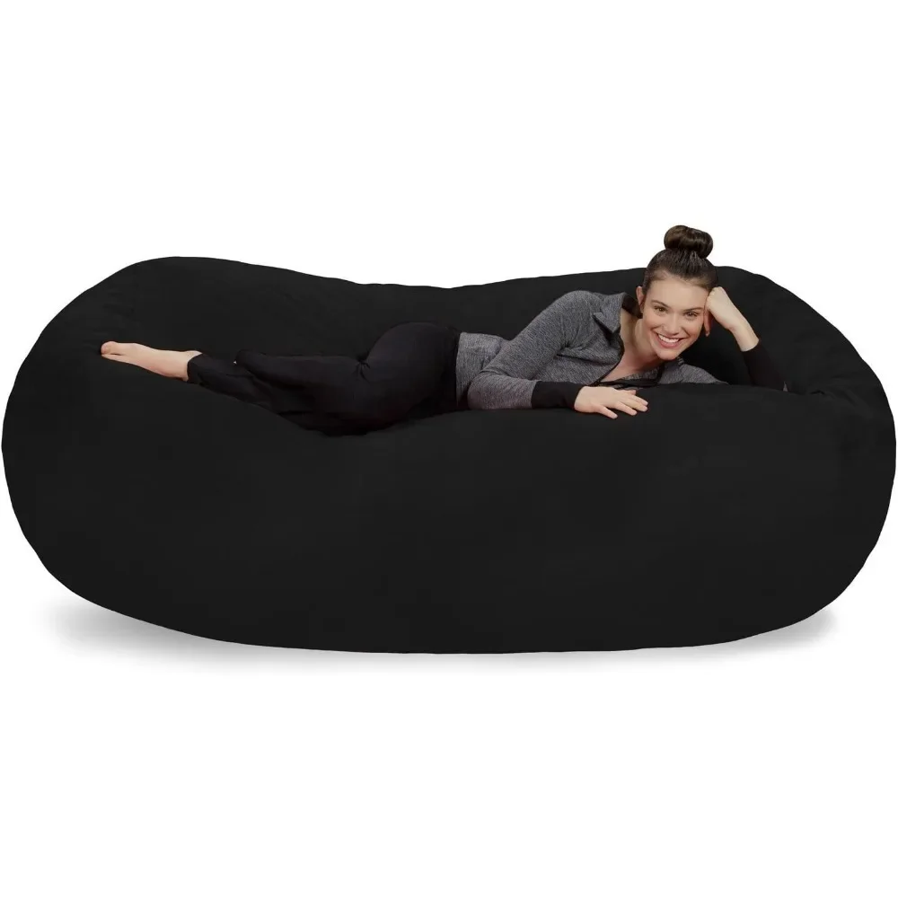 

Plush Bean Bag Sofas With Super Soft Microsuede Cover - XL Memory Foam Stuffed Lounger Chairs|