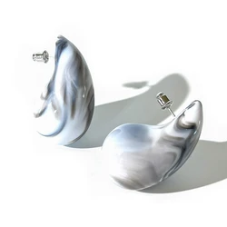 GHIDBK Trendy Multicolor Acrylic Large Teardrop Stud Earrings for Women Stylish Statement Resin Waterdrop Earrings Wholesale