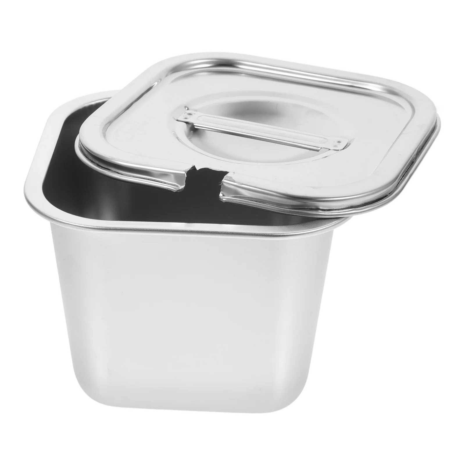 

Trash Can with Lid Ice Cream Storage Box Reusable Keeper Containers For Freezer Metal Stainless Steel Work