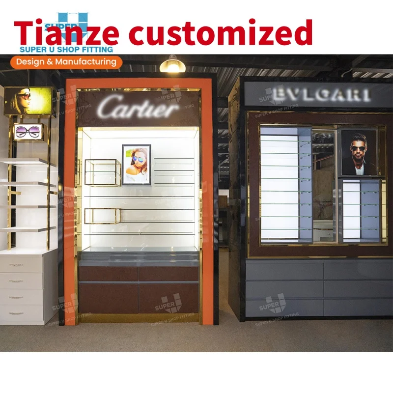 (Customized) luxury glasses shop fitting furniture optical frames eyewear store display cabinet custom optical shop display