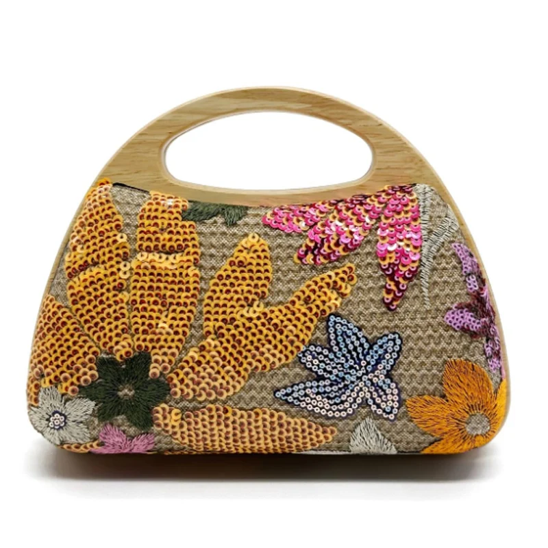 

New Straw Woven Chain Dinner Bag Fashion Woven Summer Beach Bag Shoulder Bag Crossbody Bag