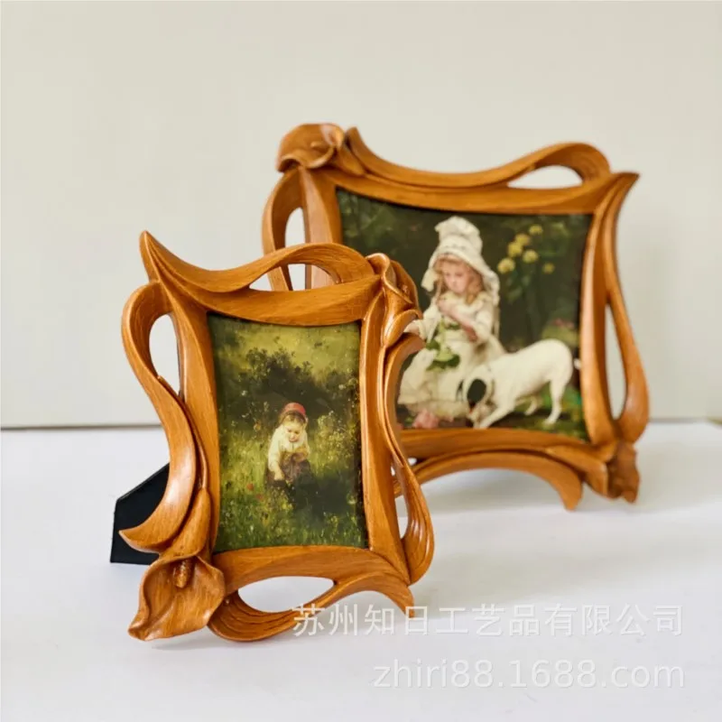Retro luxury creative art frame, home desktop and wall dual-use decorative ornament, photo frame and painting display