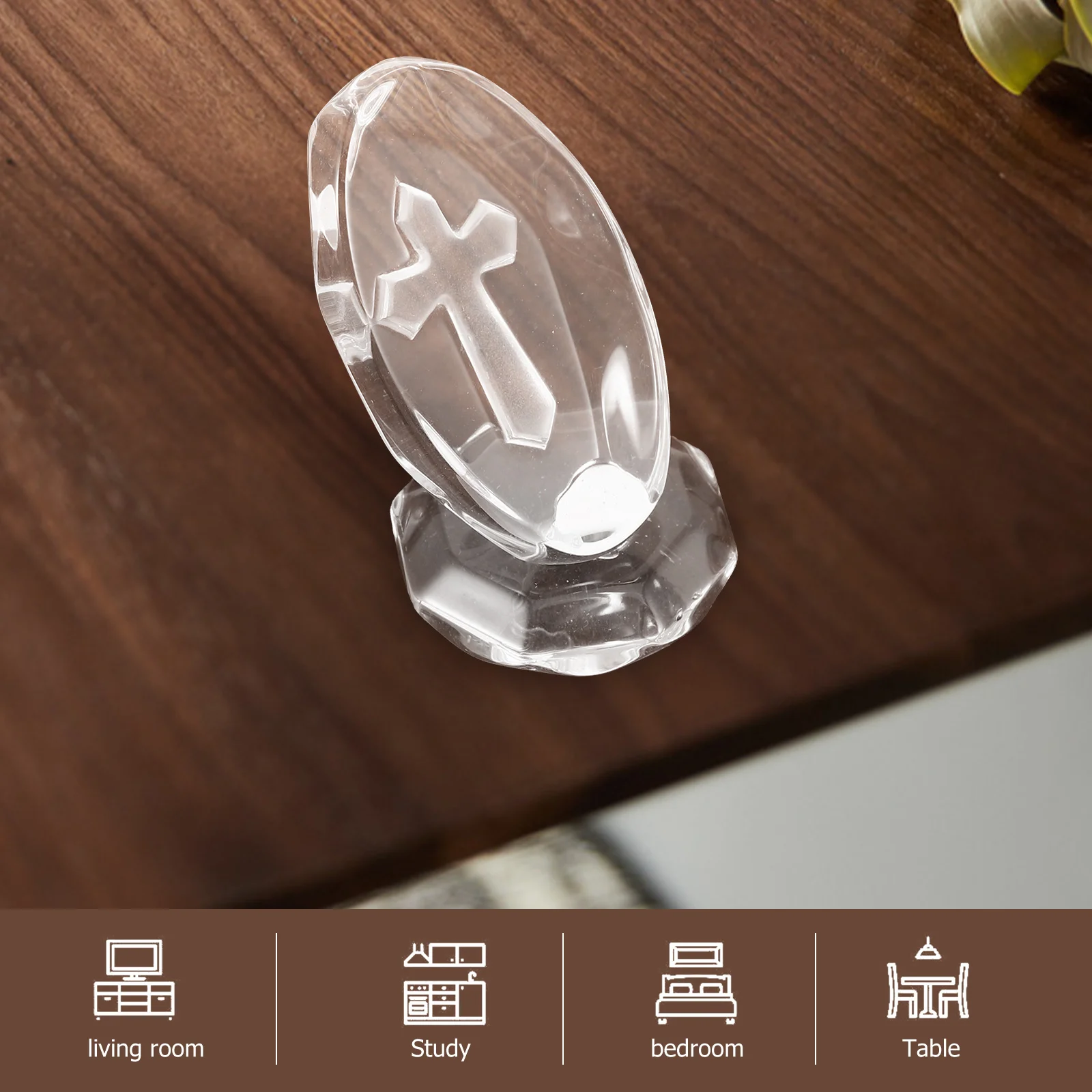 

2Pcs Crystal Cross Decoration Desktop Art Craft Home Office Decor Aesthetic Photo Prop Elegant Sculpture for Tabletop Shrine