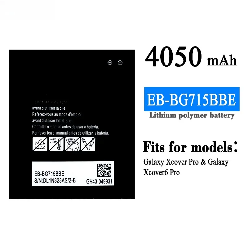 New Battery EB-BG715BBE EB-BG736BBE EB-BG525BBE 3000/4050/4500mAh for Samsung Galaxy 5 Xcover Pro Xcover6 Pro with Tools