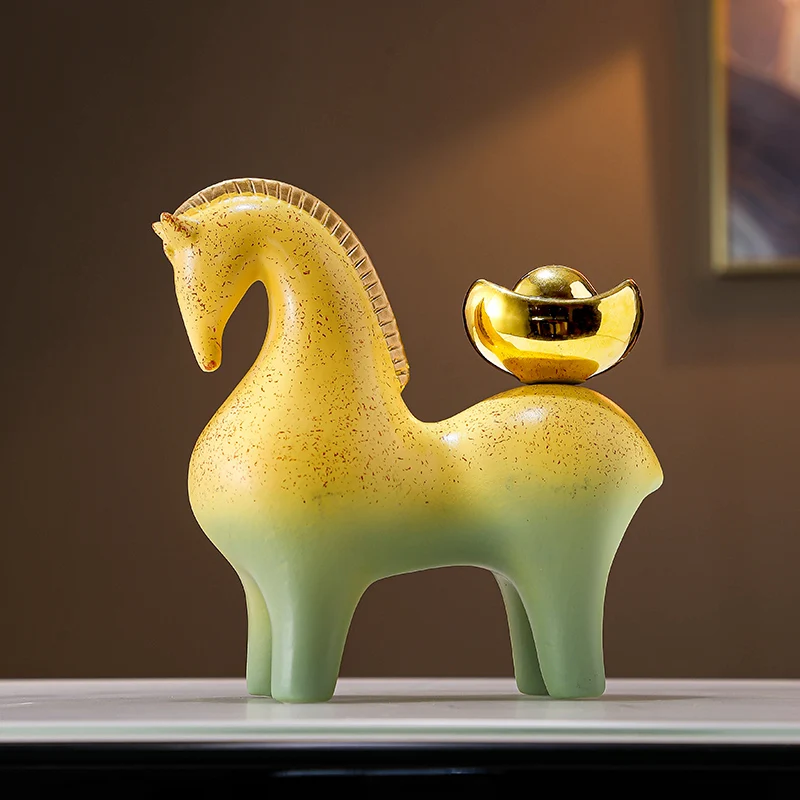 Lucky Horse Ceramic Small Ornament Home living room sculpture ornaments Store Office Front Desk Opening Decor housewarming gift