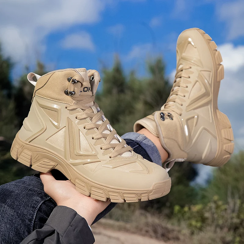 

Outdoor Hiking Shoes Men Boots Anti-slip Casual Sports Shoes Men Lace-up Comfortable Soft Breathable Ankle Boots Men