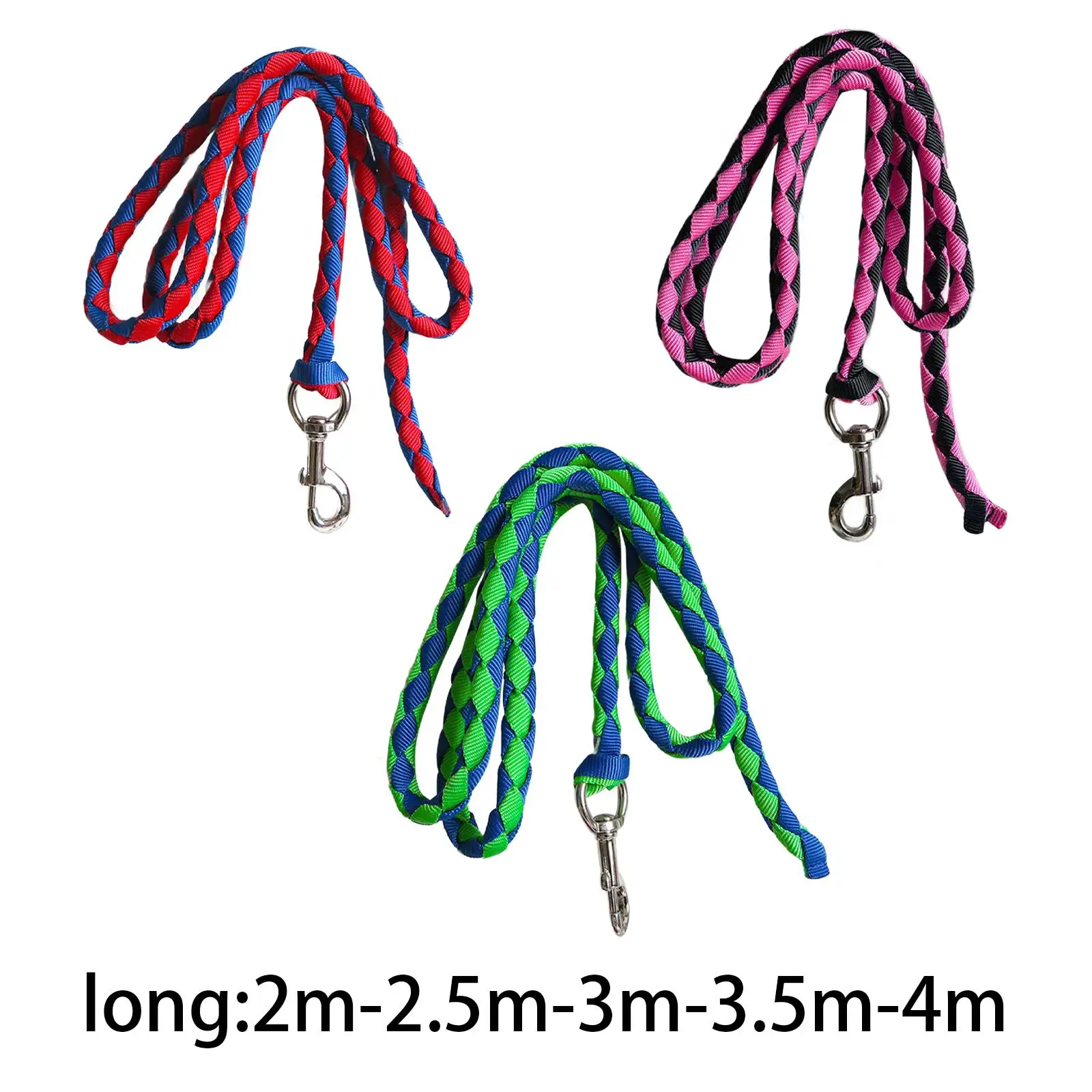 Horse Lead Rope Attach to Halter or Harness Equestrian Equipment Heavy Duty Braided Webbing Horse Rope Rein with Snap Hook