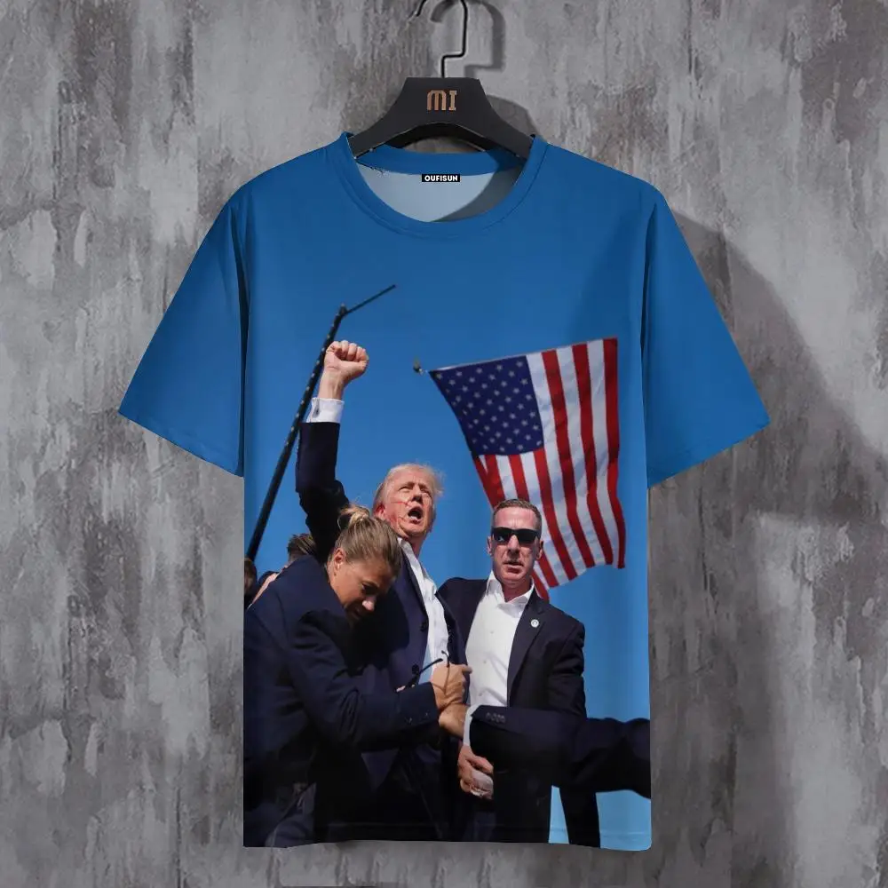 Funny Donald Trump Men's T-shirt Character 3D Printed T-Shirts Casual Short Sleeve Tees Oversized Men Clothing Tops Outdoor New