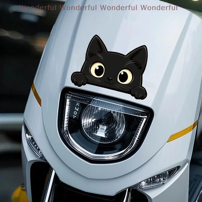 شارات فينيل للمركبة: مجموعة مكونة من 4 حجب للخدش، وزخارف قطة سوداء مقاومة للماء للسيارات والدراجات النارية