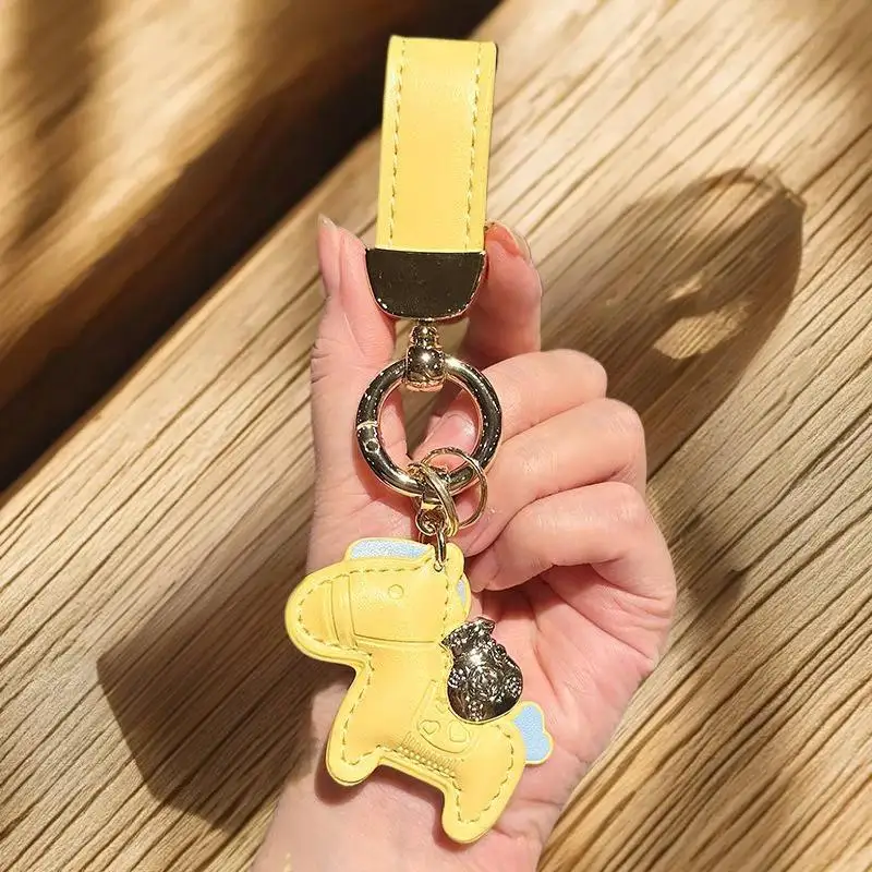 

Кожаные подвески с мультяшным пони, кулон, брелок для ключей, сумка, подвеска, креативная сумка для денег на удачу, брелок для ключей, аксессуары, подарок на Новый год