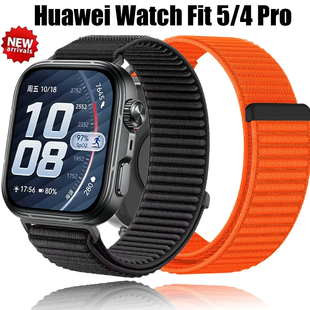 Nylon Geflochtenes Schlaufenarmband für Huawei Watch Fit 5/4 Pro Komfortables Atmungsaktives Armband Correa Huawei Watch Fit 3 4 5 Zubehör
