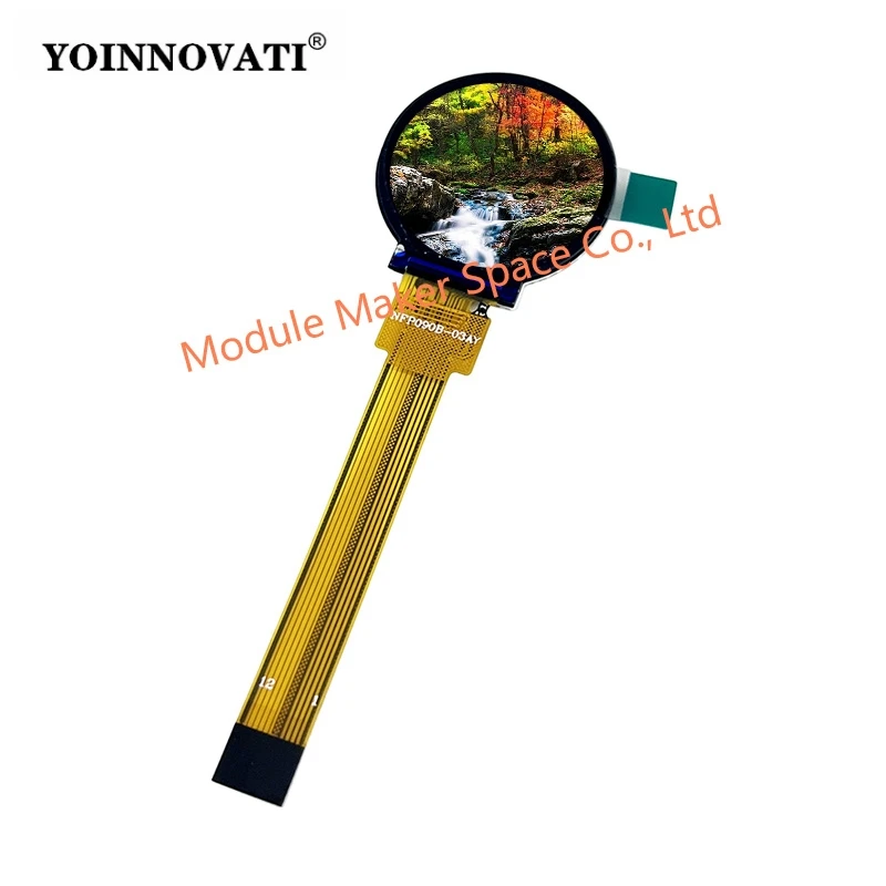 0.9-inch TFT LCD Display Module, 128x128 Round SPI Color Screen ST7735 Driver