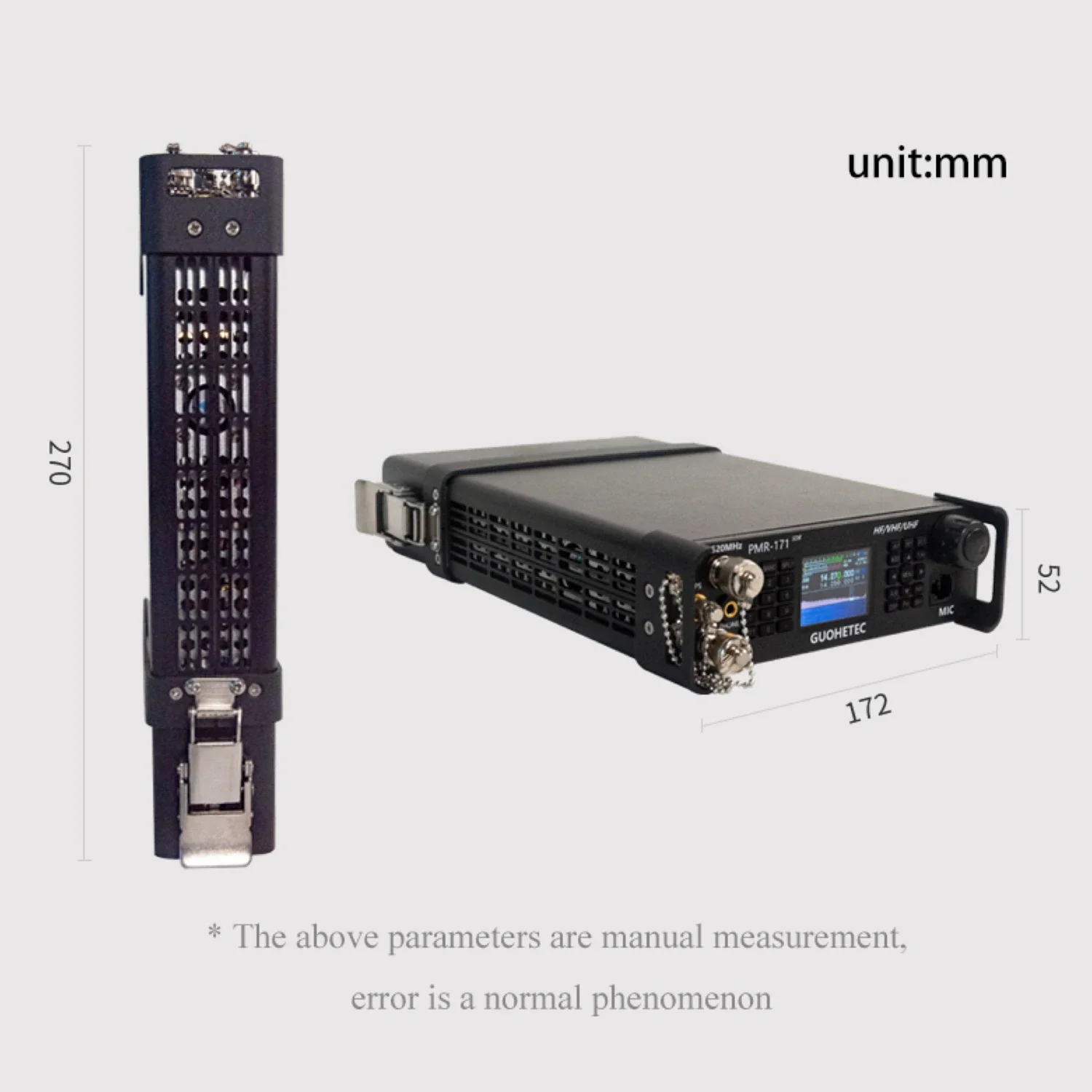 Imagem -02 - Sdr Rádio hf Vhf Uhf Ultra Portátil Transceptor Móvel 100k2ghz20w cw am sw Rádio Militar Hamgeek-pmr171