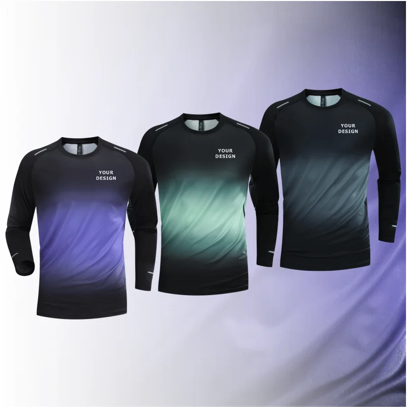 

Athletic Shirt Top Men Running Compression Tshirt Long Sleeves Sport Tees Gym Fitness Sweatshirt Male Jogging Custom Your Design