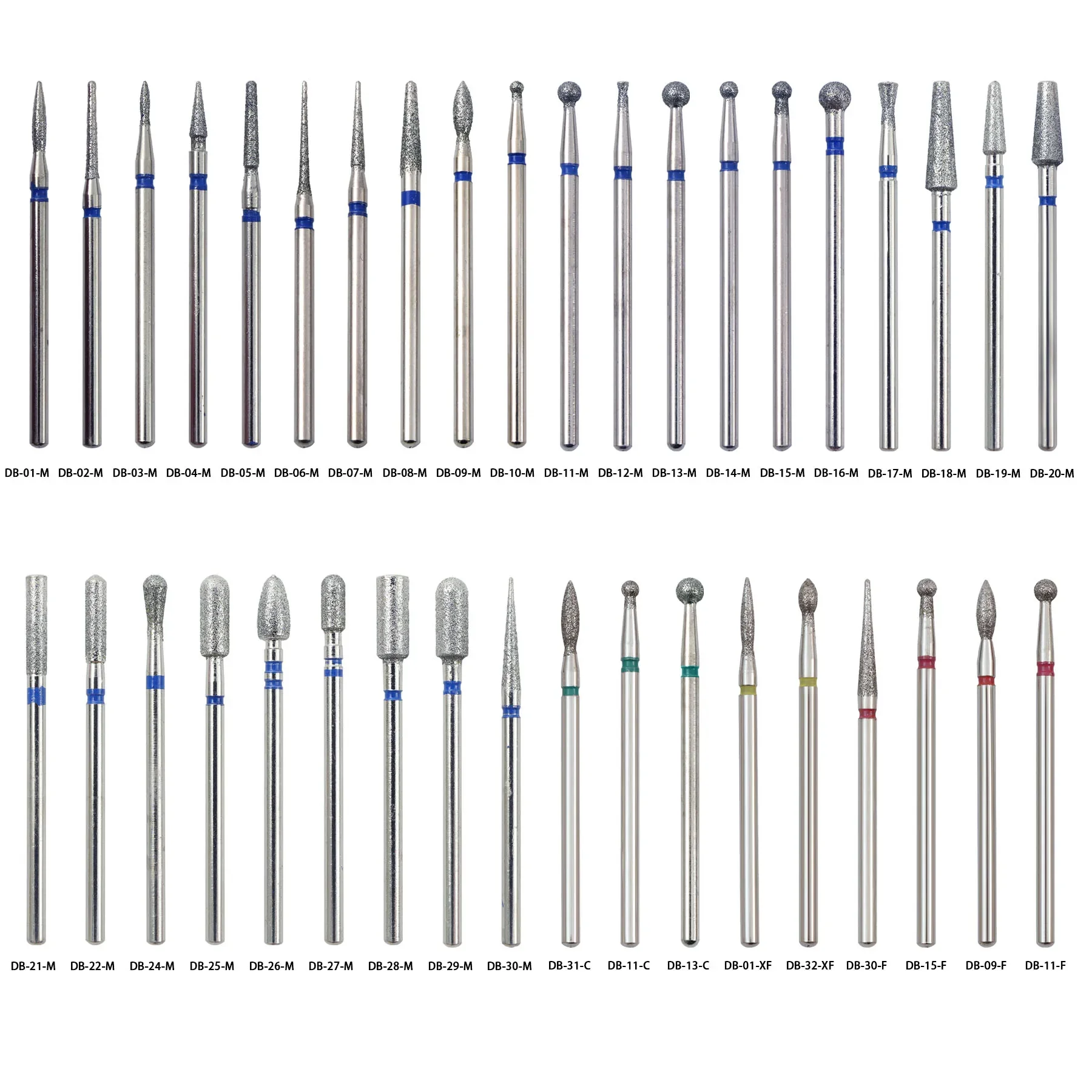TOMWNTY 10pcs Diamond Dental Drill Bit Milling Cutter Set For Manicure Accessory Pedicure Eletric Machine Nail Drill Bit Tools