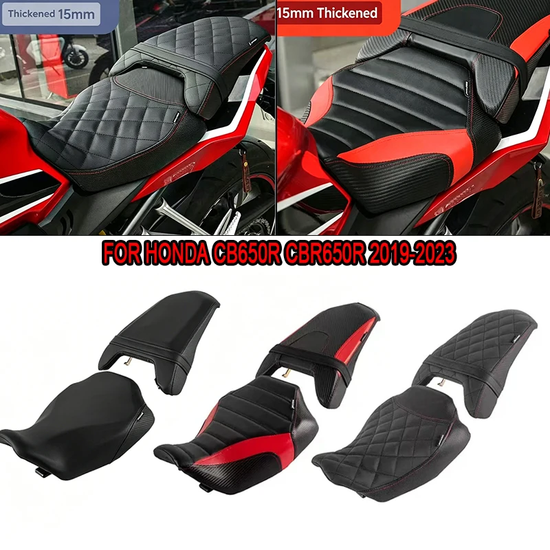 

For CB CBR 650R Front Seat Cushion+Rear Passenger Seat Saddle Cushion Kits For Honda CB650R CBR650R 2019-2023 Motorcycle Parts
