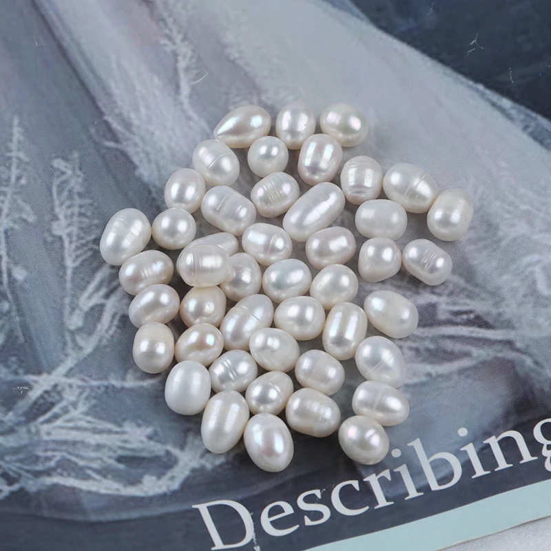 Wholesale AA Grade 8-9mm White Color Rice Shape Freshwater Pearl Loose Beads