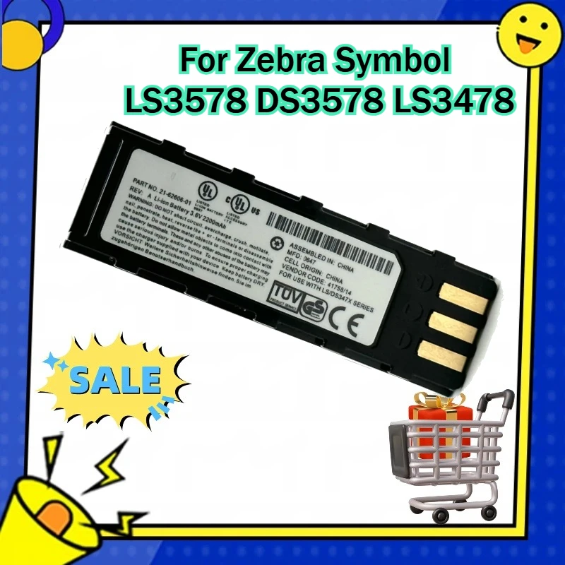

Сменный литий-ионный аккумулятор 3.6В 2200мАч для сканера штрих-кодов Zebra Symbol LS3578 DS3578 LS3478 (21-62606-01)