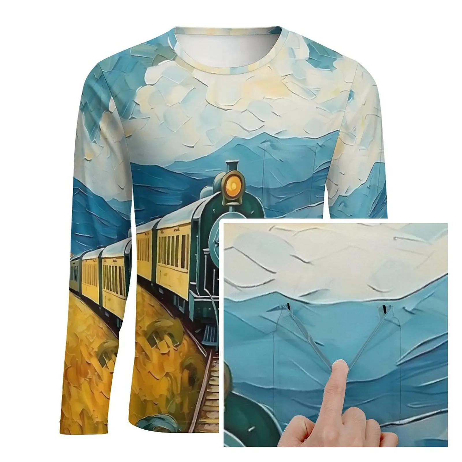 Van Gogh Painting Art T-Shirt  Popular T-Shirts With Pocket Long Sleeve Printed Tops Autumn Basic Oversize Clothes