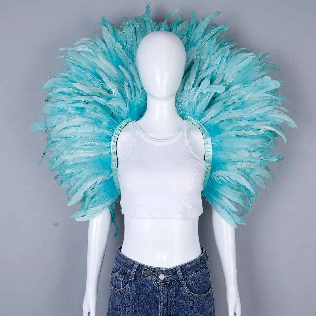 Luxe veren sjaal cosplay ontwerper punk Halloween carnaval gemaskerde bal feestaccessoire elegante kleding voor feestelijke gelegenheden