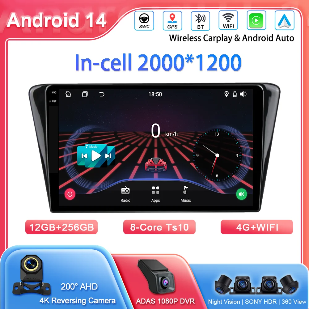 

Car DVD Android 14 Radio Stereo For PEUGEOT 408 2014-2018 Auto Multimedia Player GPS Navigation NO 2Din Head Unit Touch Screen