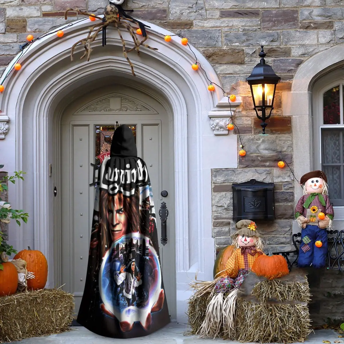 متاهة طويلة مقنعين عباءة الساحرة القرون الوسطى زي تأثيري كيب HalloweenParty الكبار للجنسين