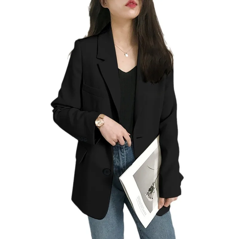 

Spring Autumn 2026 New Women's Suit Jacket Versatile Commute Korean Style Small Fragrance Trend High Quality Polyester