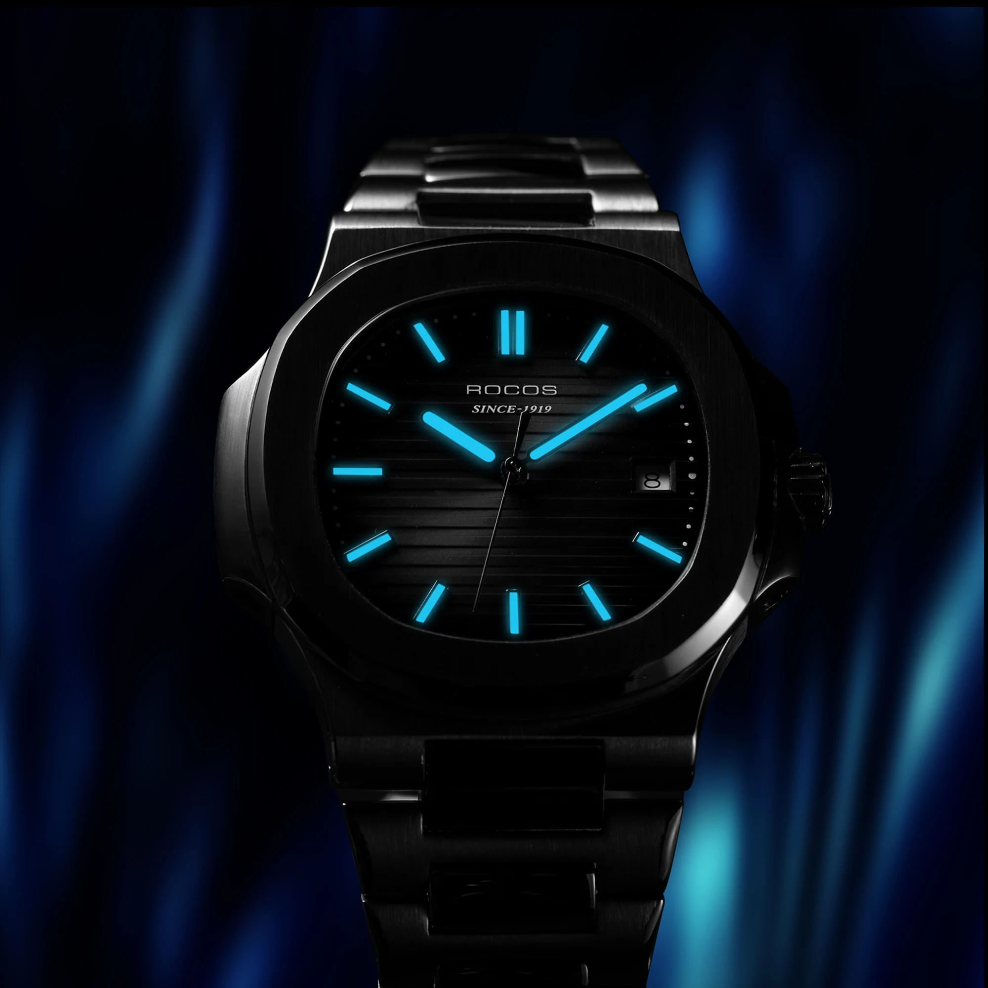 Men Full Automatic Mechanical Wristwatch Nautilus Design Stainless Steel Business Skeleton Watch Luminous Watch Fast shipping