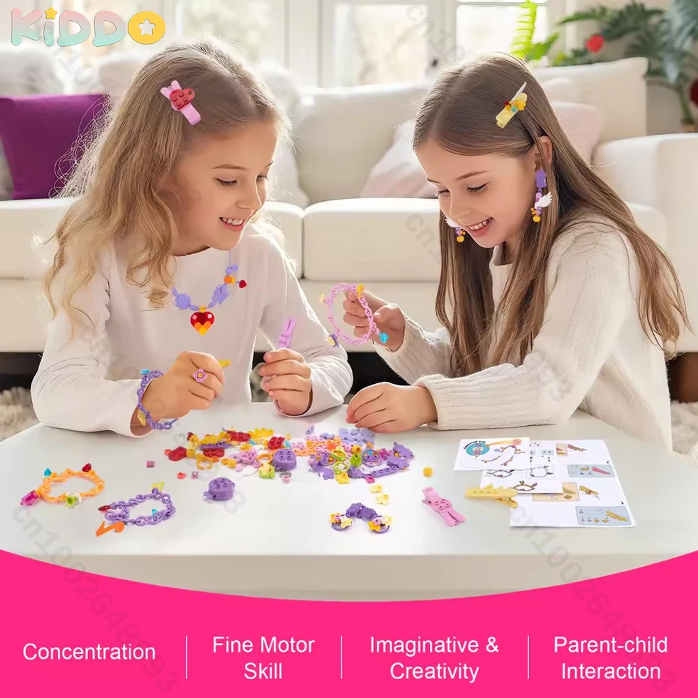 

6/23/30stk Cartoon Princess Jewelry Toy DIY Necklaces Bracelets Hair Clips Girls Accessories Toy Girls Pretend Play Makeup Toys