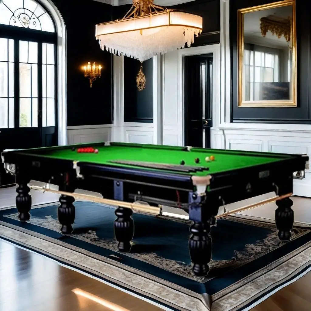 2026 Premium Durable Solid Wood Slate Russian Pyramid Snooker Pool Table With Leather Pockets And 12ft Size