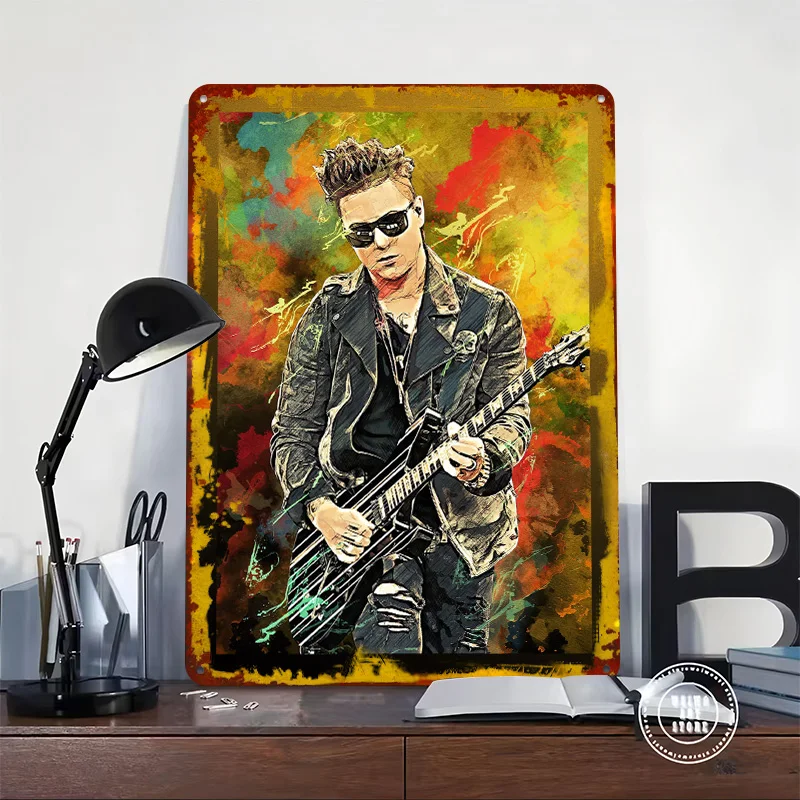 Synyster Gates Metal Poster Custom Wall Art Retro Vintage Tinplate Signs for Man Cave Desk Decor Setup Decorations Coffee Bar