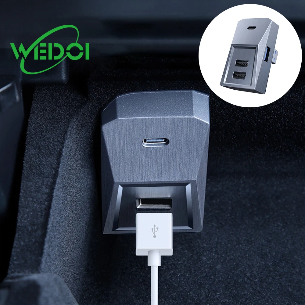 

USB-концентратор Tesla для автомобиля Highland model 3, док-станция, левая док-станция для перчаток водителя, быстрое зарядное устройство, автомобильный расширитель