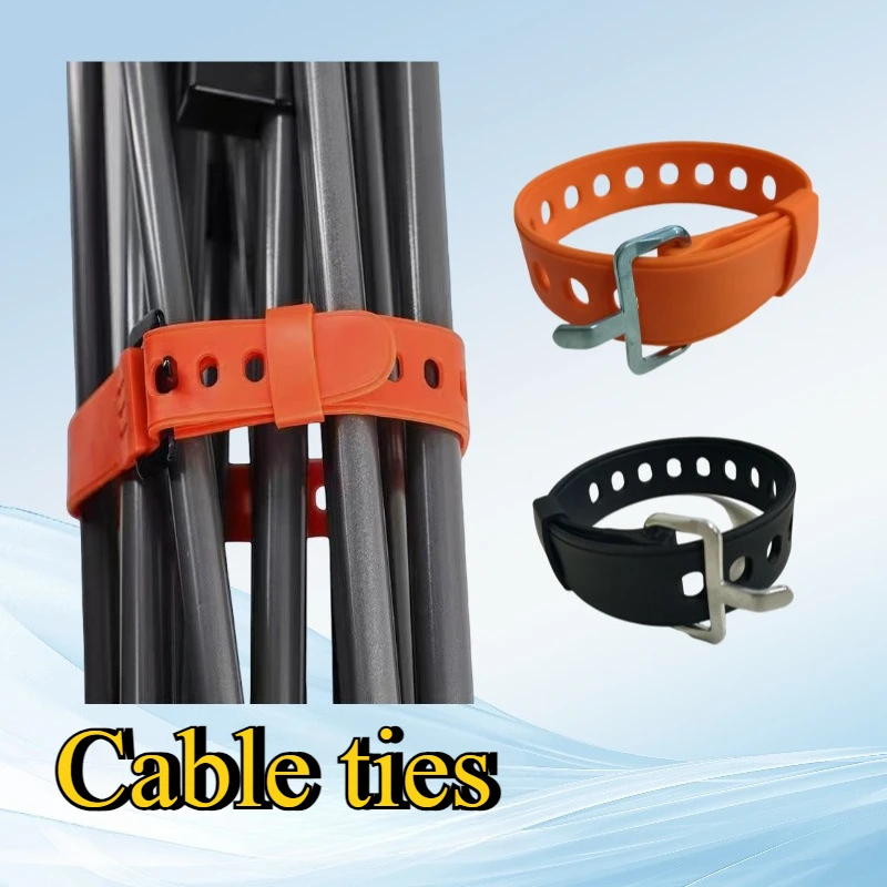 

1pc Outdoor Cycling Silicone Cable Tie Quick Binding Strap Multifunctional Silicone Strap with Buckle Outdoor Storage Tool