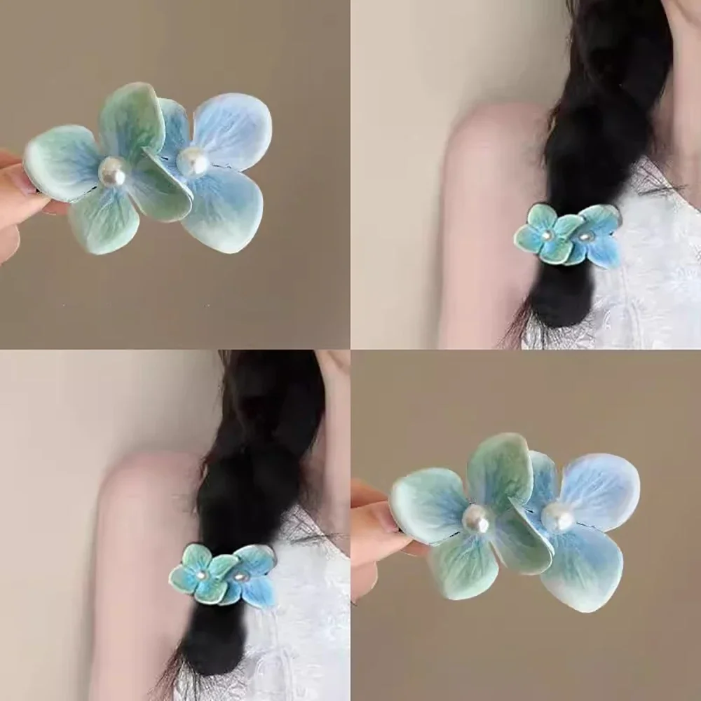 2 قطعة/المجموعة محاكاة زهرة الأوركيد مشبك شعر أنيق اللؤلؤ القماش السحلية دبوس الشعر زهرة الأوركيد منقار البط كليب فتاة أغطية الرأس الشاطئ