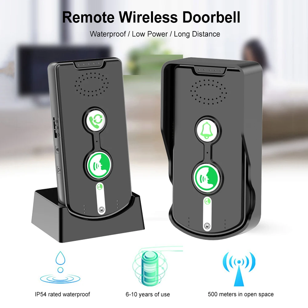 2-сторонний беспроводной домофон, дверной звонок, беспроводной Intercomunicador, система дверного звонка с 3 звонками и 5 уровнями громкости