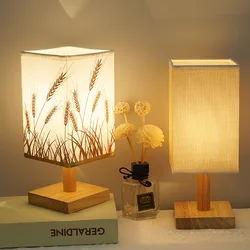 Nordic Solid Wood Decorative Remote Control USB Table Lamp Bedroom Bedside Study Led Small Night light Energy Saving Creative Co