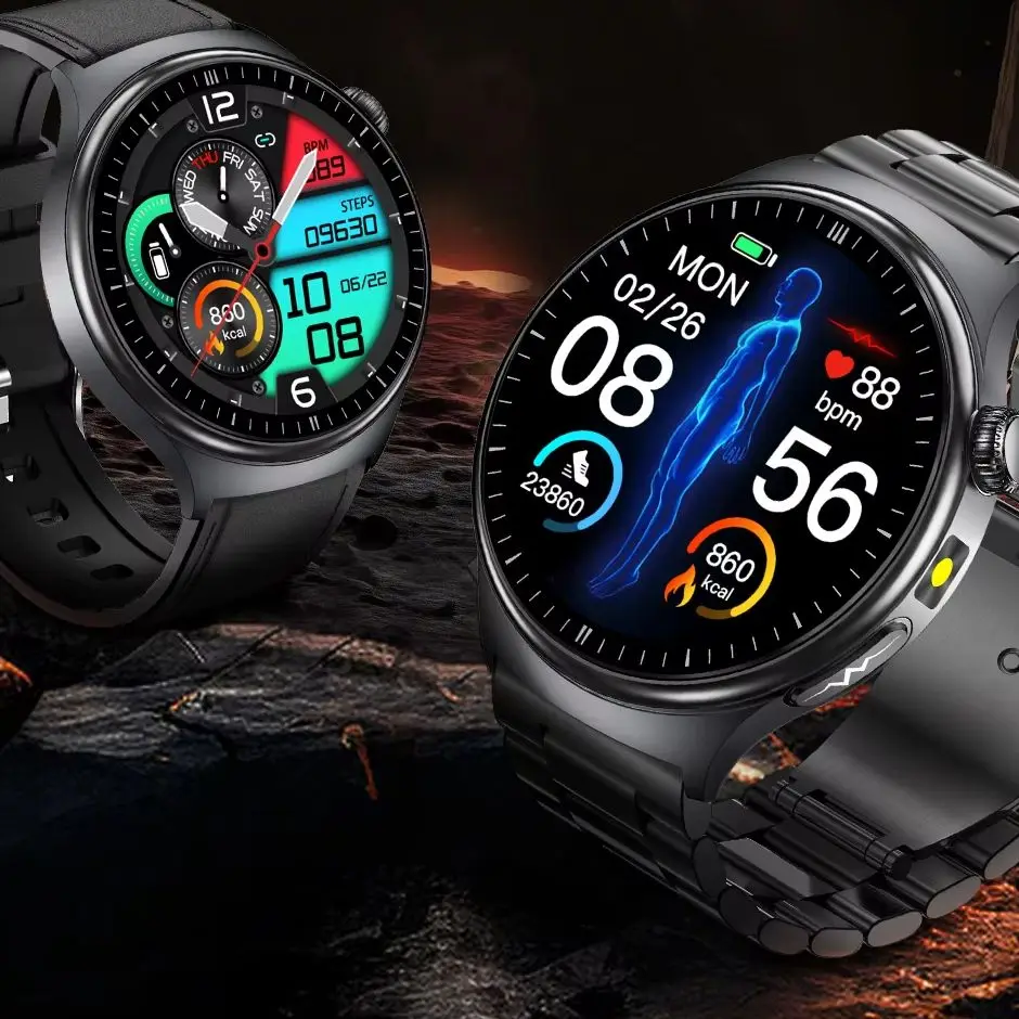 2026 Neue 1,43-Zoll AMOLED Smartwatch für Männer und Frauen mit EKG+PPG, Harnsäure- und Blutdruckmessung, Gesundheitsüberwachung, Anruffunktion, Uhr, Sportfunktionen und Gesundheitspflege