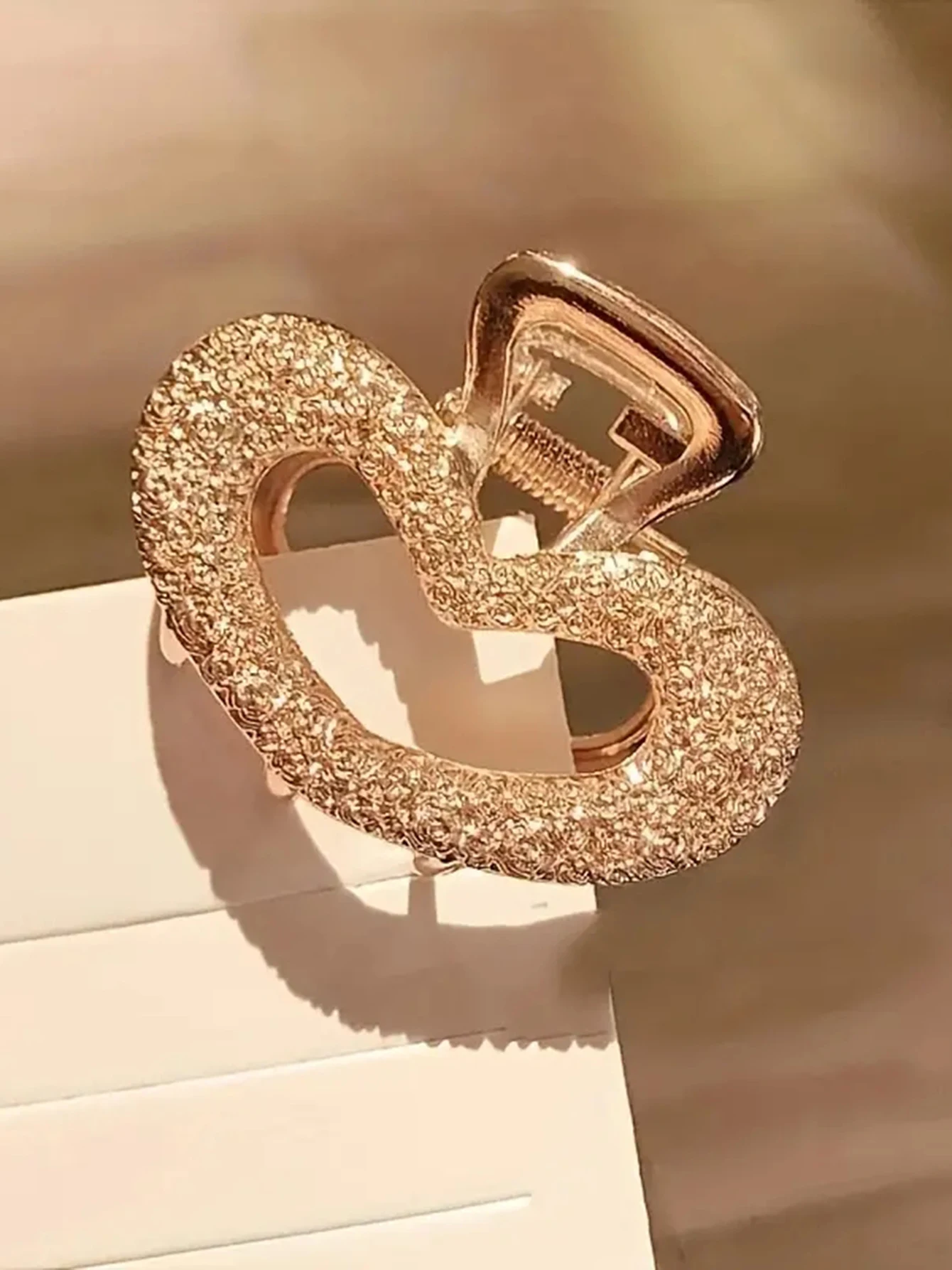 Garra de cabelo de diamante esmagado, 5 peças de metal dourado multi-versão tamanho médio cor sólida retrô diário acessório de cabelo meio-up