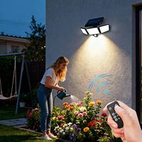 Outdoor Solar Lights 2500 LM Waterproof Motion Sensor Remote Control Solar LED Wall Lights 3-Heads For Outside Garden Patio Yard
