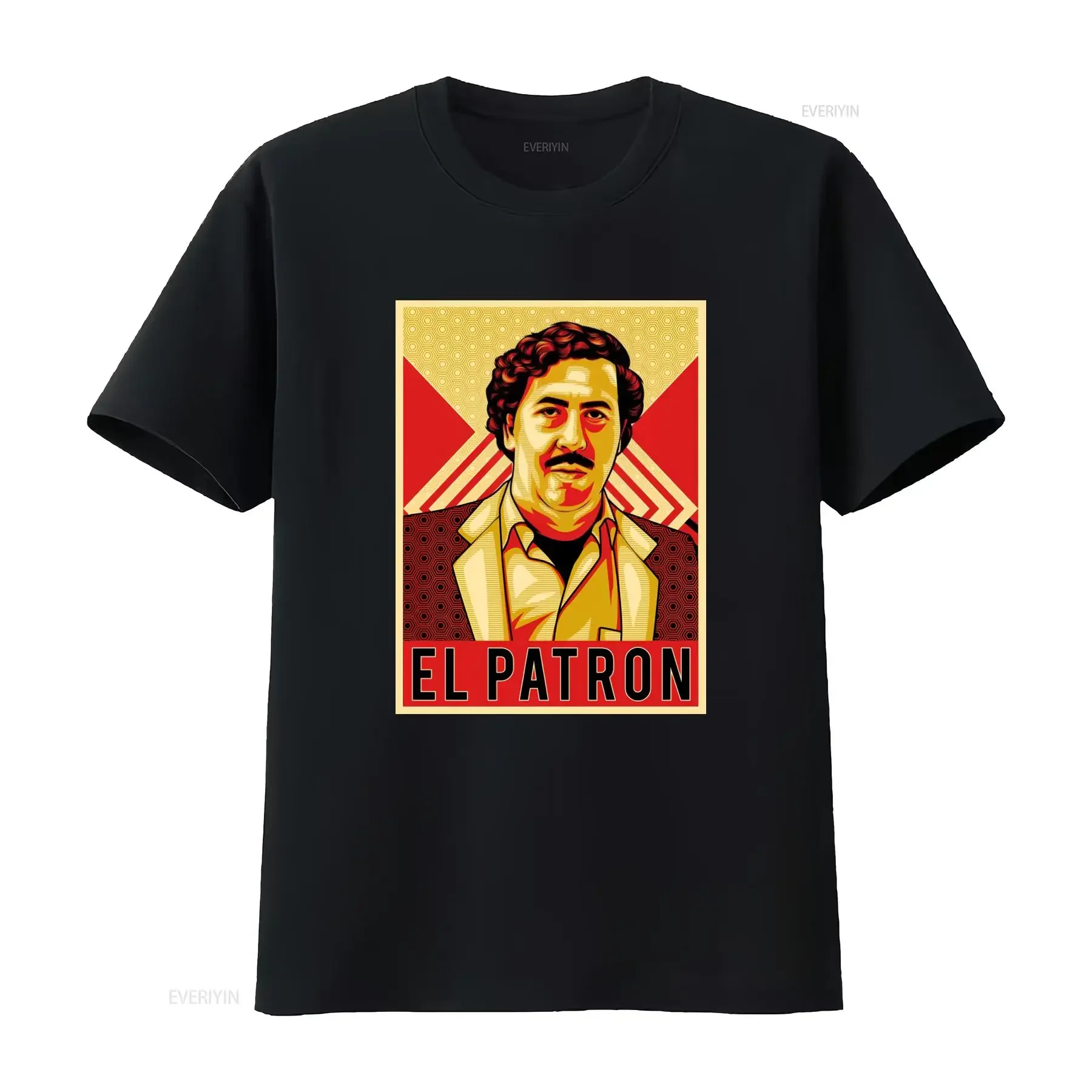 Retro Pop Art El Patron Pablo Escobar Print Casual Streetwear T Shirt vintage Washed Stylish homme fashion Comfortable