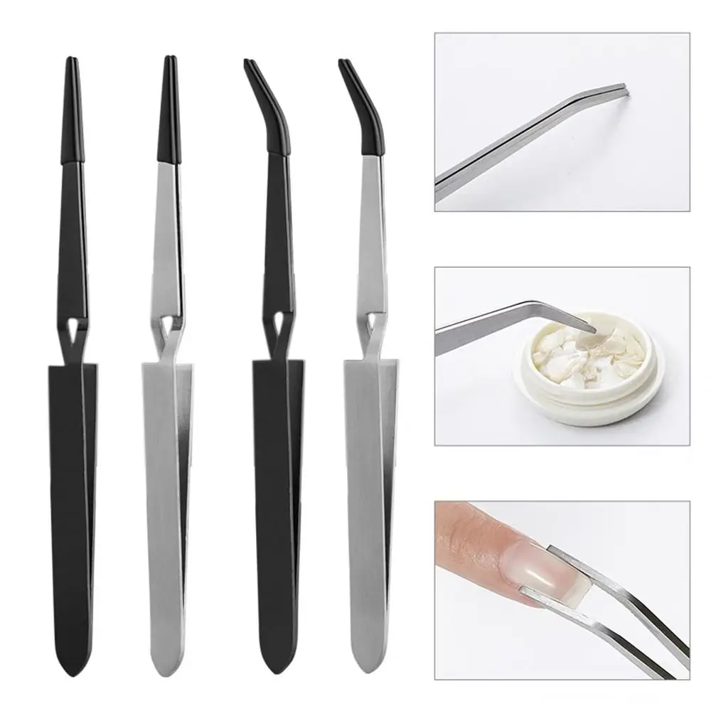 Stainless Steel Craft Tweezers Accessories Silicone Tools Soldering Tweezers Universal Industrial Tweezers