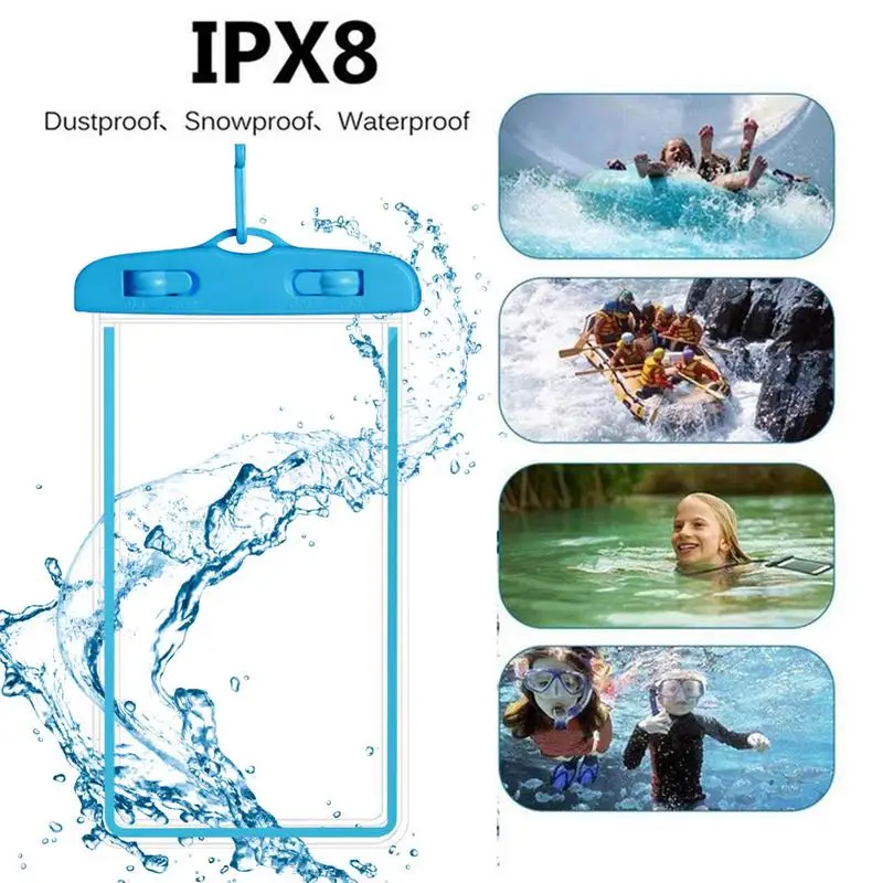 Universal Waterproof Phone Case Water Proof Phone Bag Cellphone Cover Transparent Dry Bag Swimming Pouch Big Mobile Phone Covers