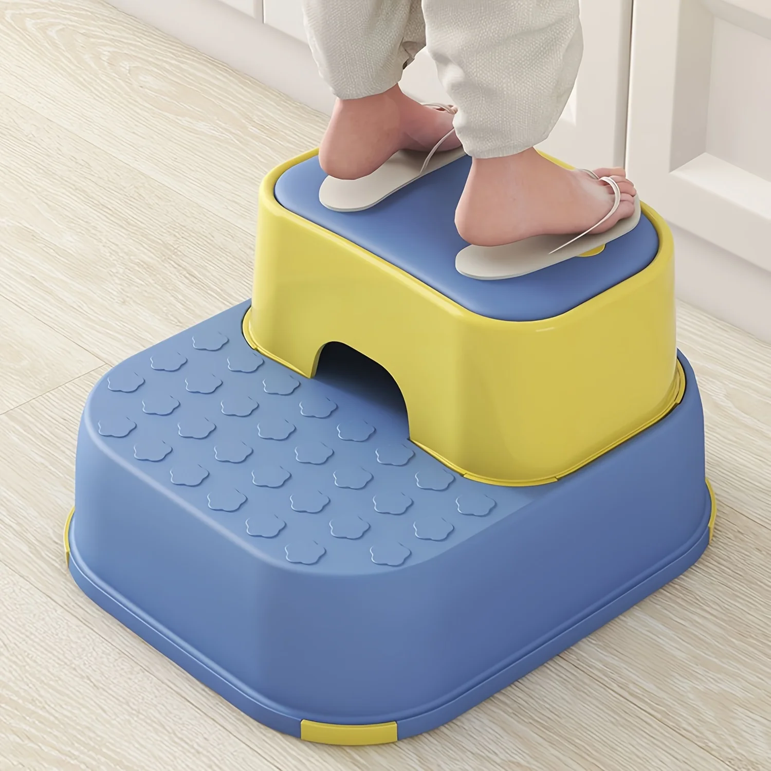 2 Pieces of Children's Footrest, Washing Stool, Two-layer Toilet, Double Step Design for Bowel Training Anti Slip Bathroom Stool